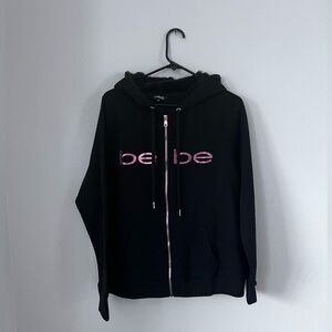 Bebe Sport Black  Zip up Hooded Fleece